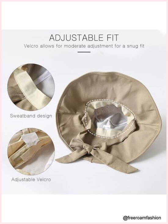 UPF 50+ Cotton Bucket Hat with Chin Strap, Foldable, Adjustable Sun Hat main image 5